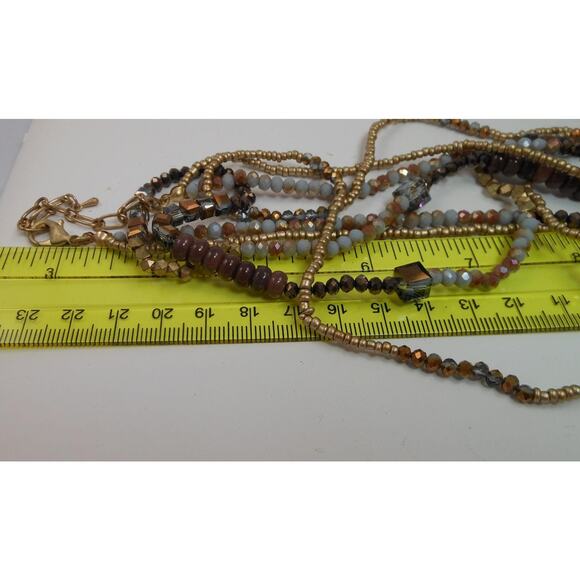 Gorgeous Handmade AB Crystal Necklace with Adjustable 2-Strand Design - Picture 5 of 6